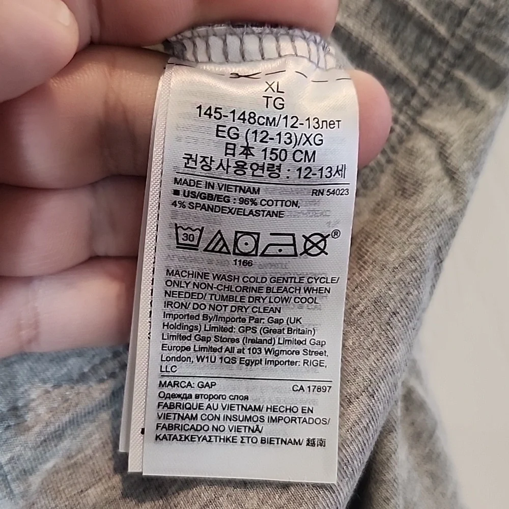 GAP Kids Heathered Gray and Pink Leggings 2 Piece Lot, Girls Size XL (12)